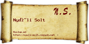 Nyúli Solt névjegykártya